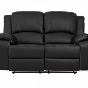Nanterre 2-istuttava Recliner-sohva Musta/Valkoinen