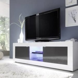 TV-taso Moderni 181x56x43 cm valkoinen/antrasiitti